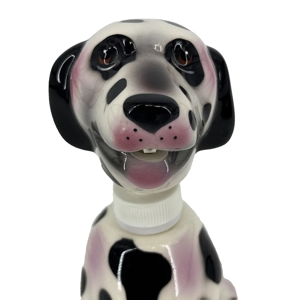Vintage 90s Ceramic Dalmatian Dog Soap Pump Dispenser 8.5